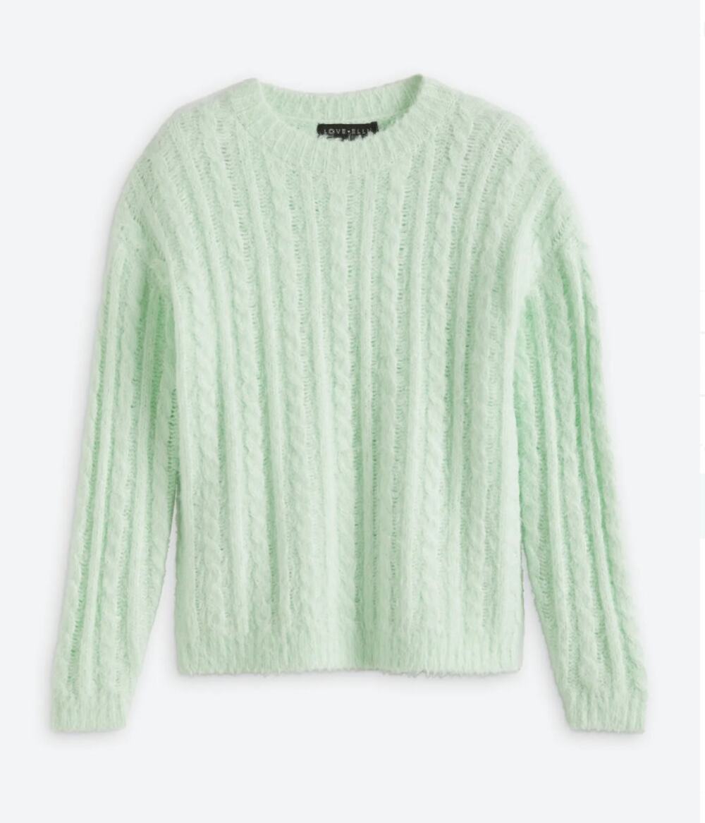 Love Ellie Katya Cable Knit Sweater Mint Size M
